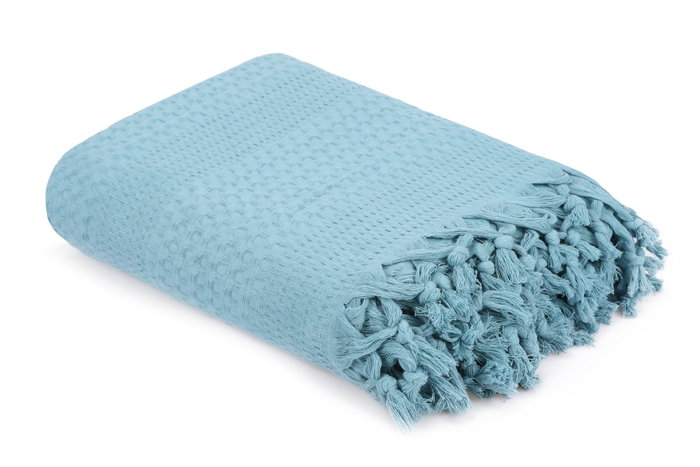 L'essentiel linge de maison Sábana doble de piqué Verde petróleo